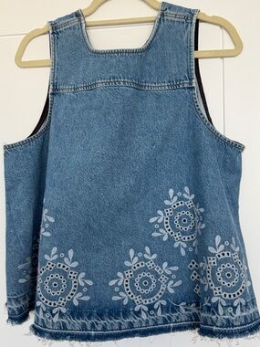 NWOT Ganni Detailed Denim Swing Top